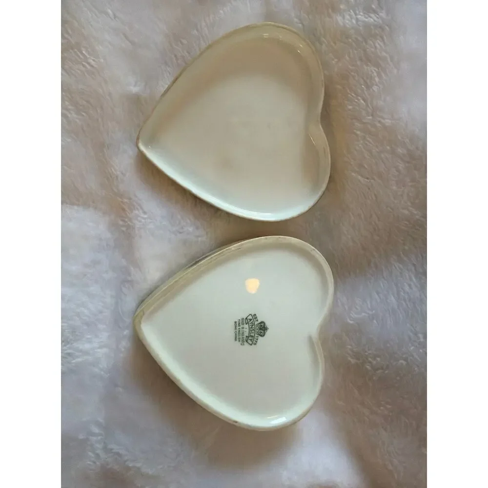 Aynsley Orchard Gold Heart Trinket Box Bone China England Fruit Covered Box